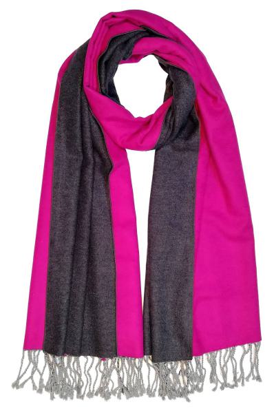 Stole Scarf Shawl 100% Silk Flannel Pink Lila Anthrazit Black